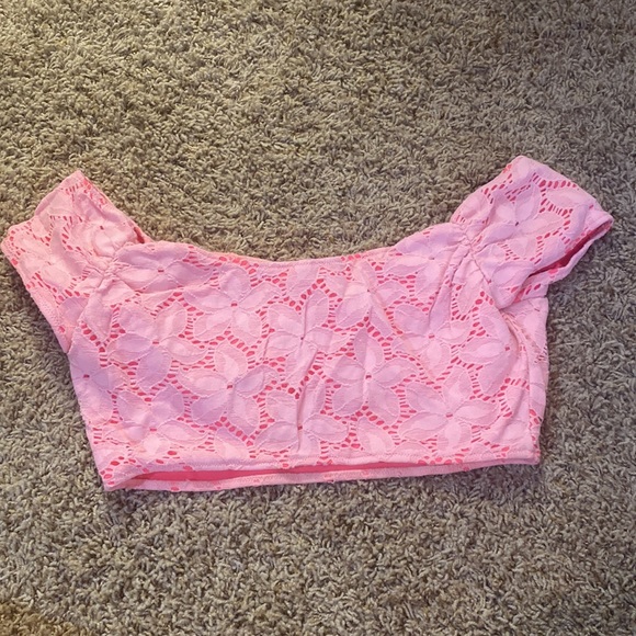 Victoria's Secret Swim Victorias Secret Cropped Swim Top Peach Pink